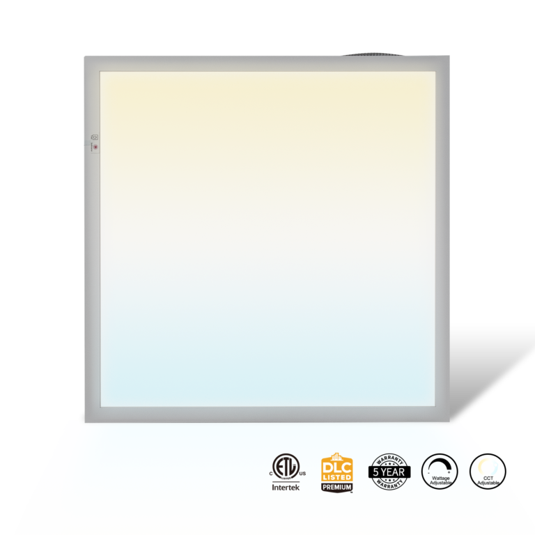LED Backlit Flat Panel, <b>2'x2'</b> With <b>Pre-Installed EBB</b>, EZ-Select CCT: <b>3500-6500K</b> & Wattage: <b>15-40w</b>, Dual Sensor Opt., <b>0-10v</b> Dim, <b>ETL & DLC</b>