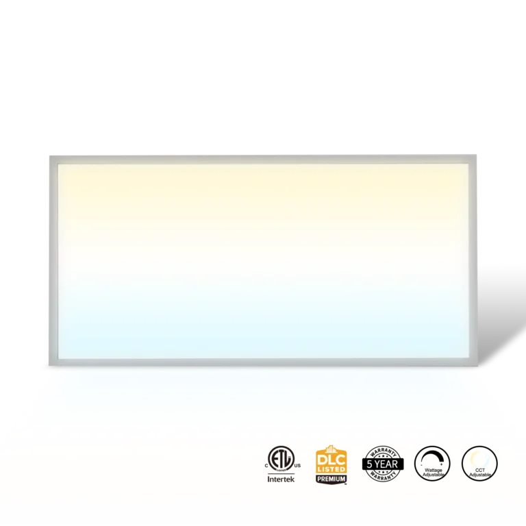 LED Backlit Flat Panel, <b>2'×4'</b>, EZ-Select CCT: <b>3500-6500K</b> & Wattage: <b>30-72w</b>, <b>DC Sensor</b> Compatible, <b>0-10v</b> Dim, ETL & DLC