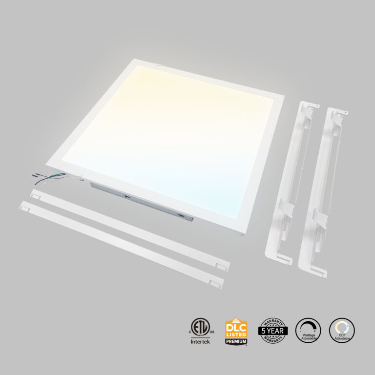 2x2 | LED Backlit Flat panel Retrofit Kit | 1950 – 5000 lmn | 130 lpw | 15-40w | 3500-6500K | DC Senson Compatible | 0-10V Dim | ETL, DLC
