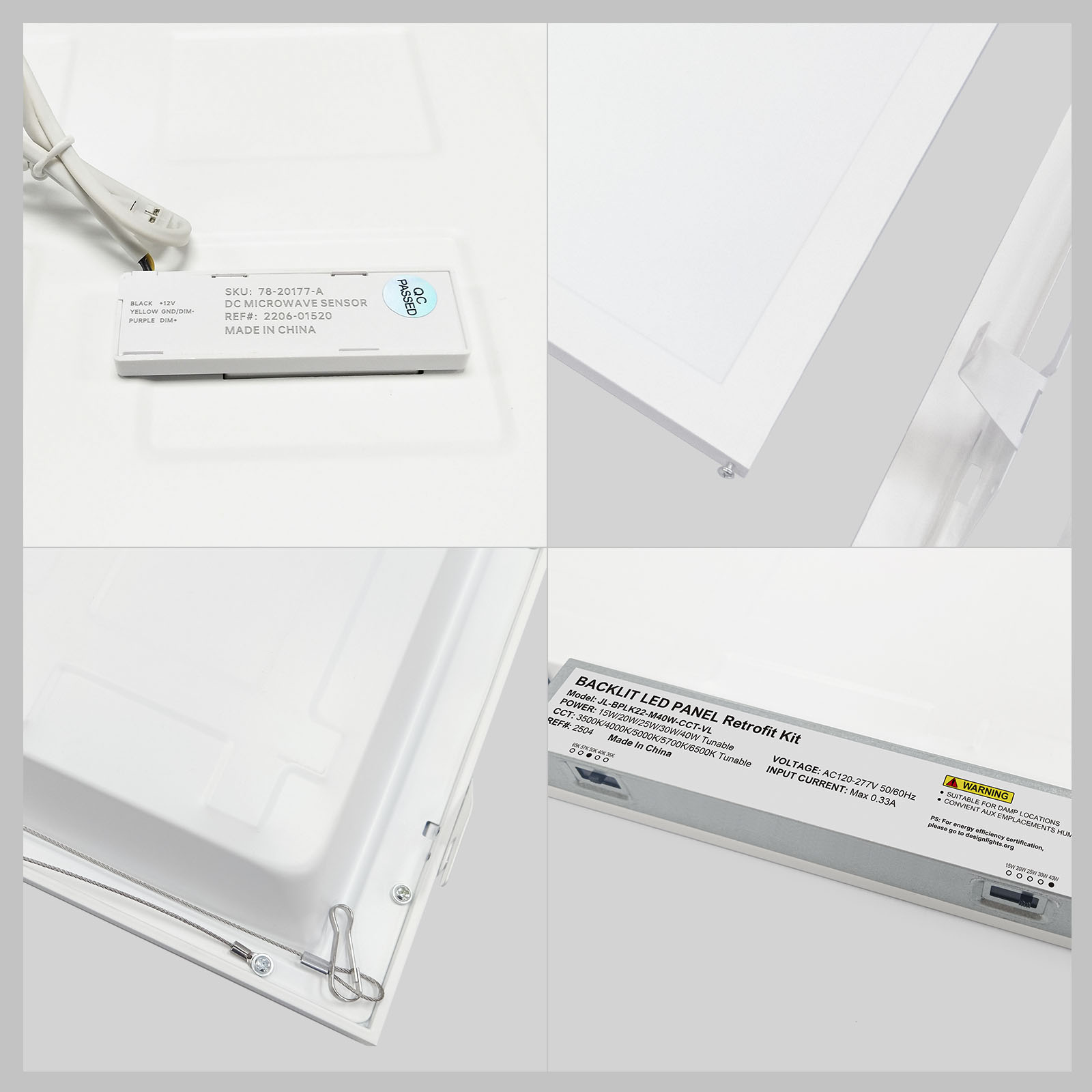 2x2 | LED Backlit Flat panel Retrofit Kit | 1950 – 5000 lmn | 130 lpw | 15-40w | 3500-6500K | DC Senson Compatible | 0-10V Dim | ETL, DLC - Image 2