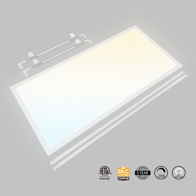 2x4 | LED Backlit Flat panel Retrofit Kit | 3900 – 9000 lmn | 130 lpw | 30-72w | 3500-6500K | DC Senson Compatible | 0-10V Dim | ETL, DLC