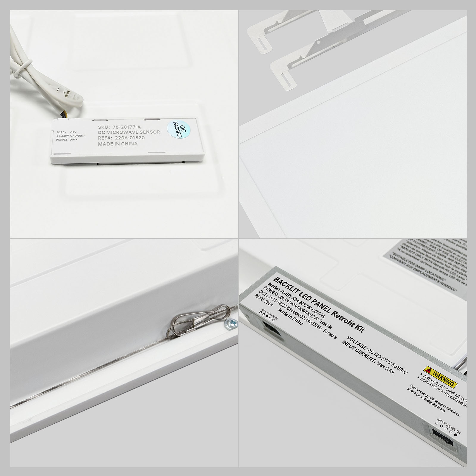 2x4 | LED Backlit Flat panel Retrofit Kit | 3900 – 9000 lmn | 130 lpw | 30-72w | 3500-6500K | DC Senson Compatible | 0-10V Dim | ETL, DLC - Image 2